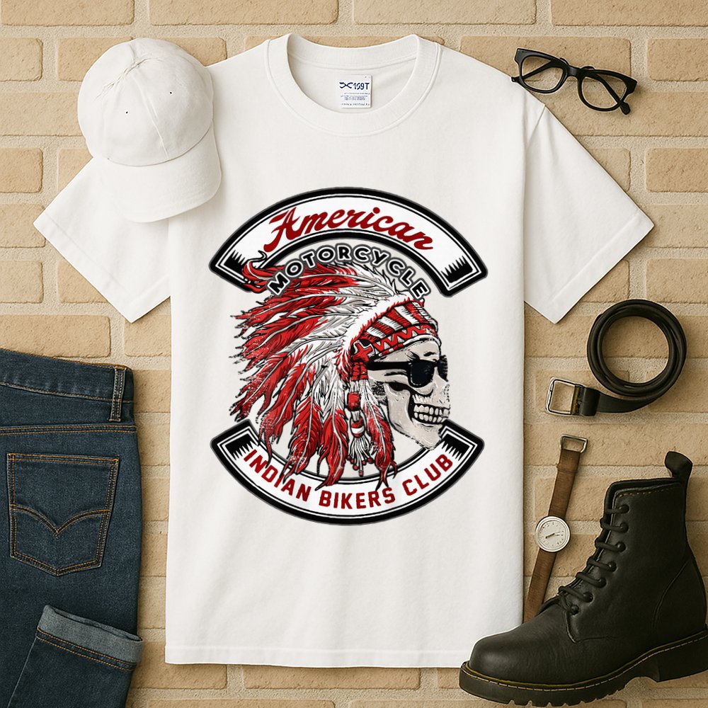 American Indian Bikers Club Motorcycle Biker Bike Tall T-Shirt