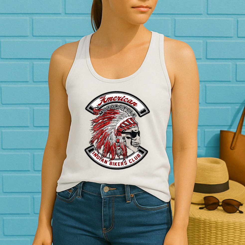 American Indian Bikers Club Motorcycle Biker Bike Womens Tank Top