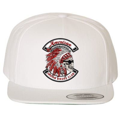American Indian Bikers Club Motorcycle Biker Bike Wool Snapback Cap