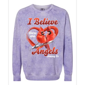 Awesome I Believe There Are Angels Among Us Cardinal Birds Gift Colorblast Crewneck Sweatshirt