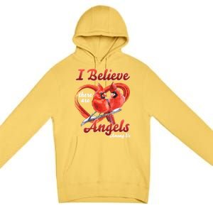 Awesome I Believe There Are Angels Among Us Cardinal Birds Gift Premium Pullover Hoodie