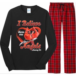 Awesome I Believe There Are Angels Among Us Cardinal Birds Gift Long Sleeve Pajama Set