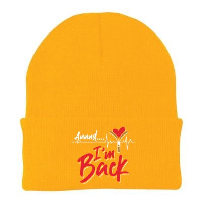 And I'm Back Heart Attack Survivor Open Heart Surgery Gift Knit Cap Winter Beanie