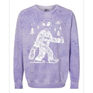 Alien In Bigfoot Costume Colorblast Crewneck Sweatshirt