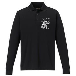 Alien In Bigfoot Costume Performance Long Sleeve Polo