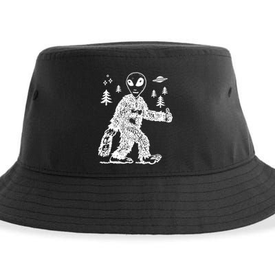 Alien In Bigfoot Costume Sustainable Bucket Hat