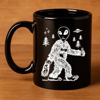 Alien In Bigfoot Costume 11oz C Handle Ceramic Mug