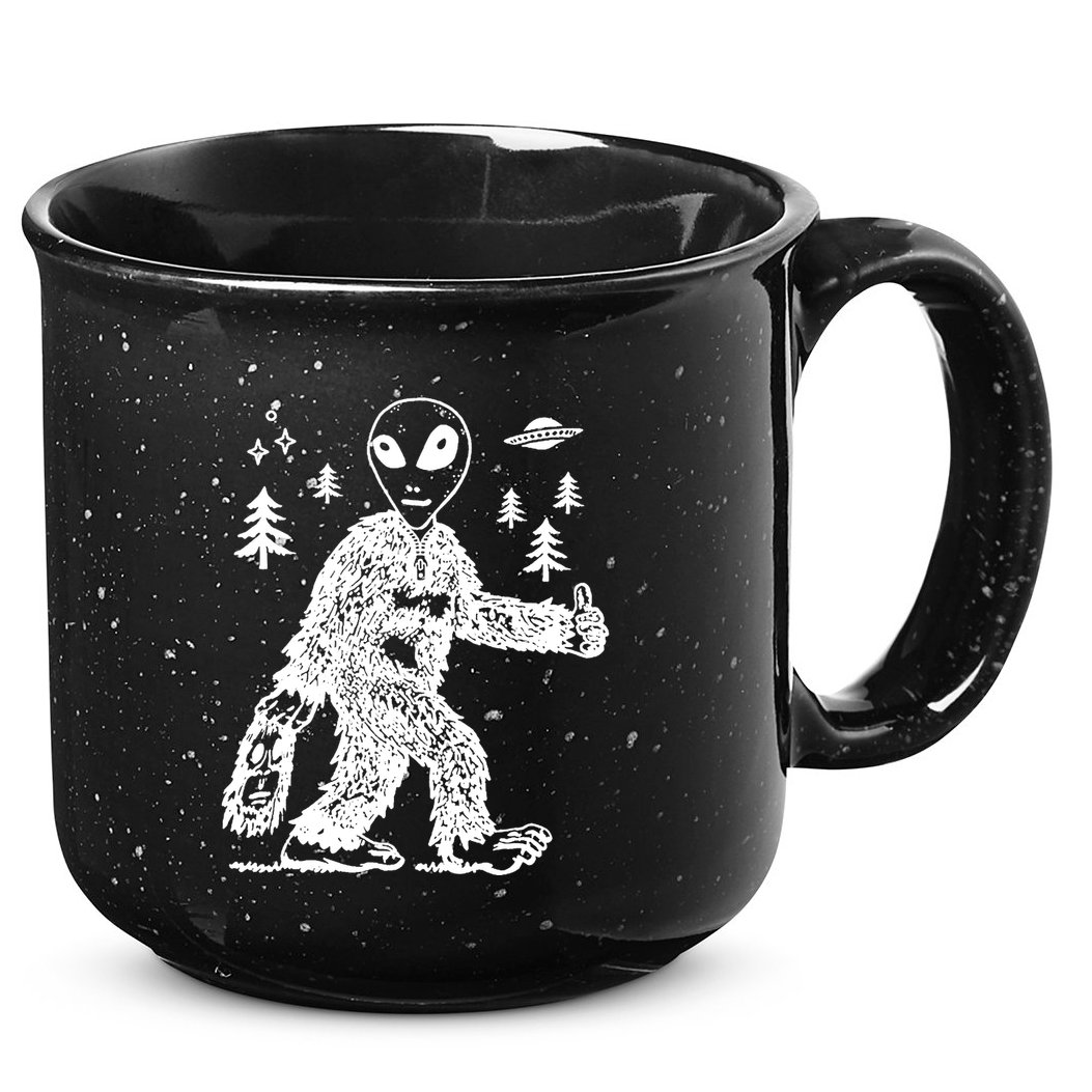Alien In Bigfoot Costume 15oz Campfire Ceramic Mug