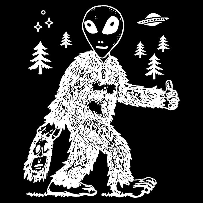 Alien In Bigfoot Costume Drawstring Bag