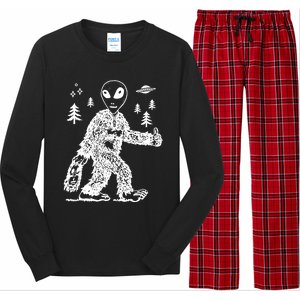 Alien In Bigfoot Costume Long Sleeve Pajama Set