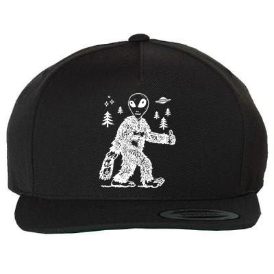 Alien In Bigfoot Costume Wool Snapback Cap