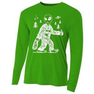 Alien In Bigfoot Costume Cooling Performance Long Sleeve Crew