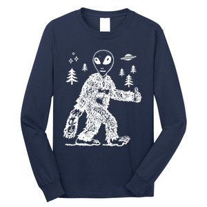 Alien In Bigfoot Costume Long Sleeve Shirt