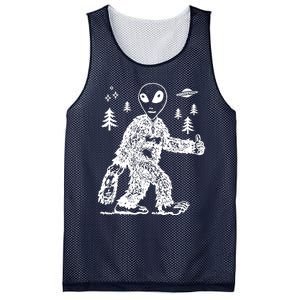 Alien In Bigfoot Costume Mesh Reversible Basketball Jersey Tank