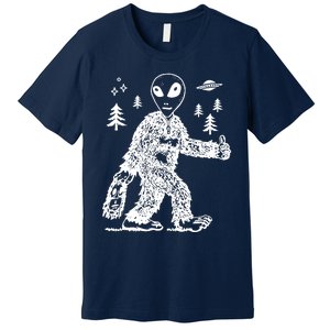 Alien In Bigfoot Costume Premium T-Shirt