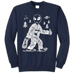 Alien In Bigfoot Costume Tall Sweatshirt