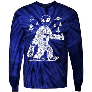 Alien In Bigfoot Costume Tie-Dye Long Sleeve Shirt