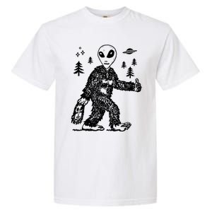 Alien In Bigfoot Costume Garment-Dyed Heavyweight T-Shirt