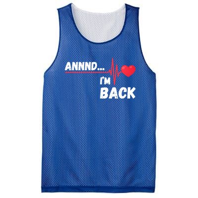 Annnd I'm Back! Survivor Open Heart Surgery Funny Gift Mesh Reversible Basketball Jersey Tank