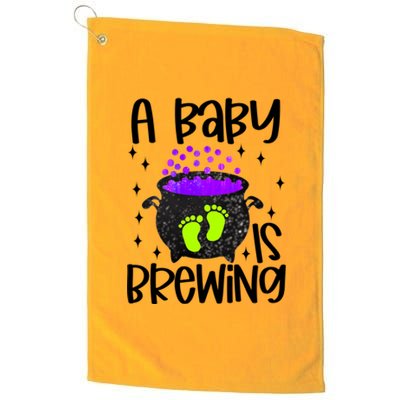 A Is Brewing Birth Announcet Shower Pregnancy Great Gift Platinum Collection Golf Towel