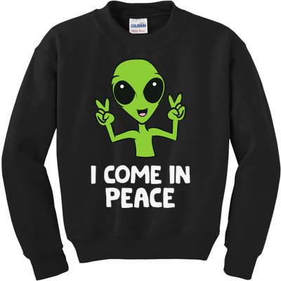 Alien I Come In Peace Space Rave EDM Music Alien Kids Sweatshirt