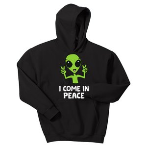 Alien I Come In Peace Space Rave EDM Music Alien Kids Hoodie