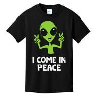 Alien I Come In Peace Space Rave EDM Music Alien Kids T-Shirt