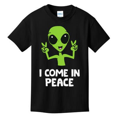 Alien I Come In Peace Space Rave EDM Music Alien Kids T-Shirt