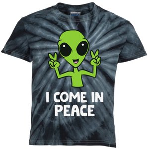 Alien I Come In Peace Space Rave EDM Music Alien Kids Tie-Dye T-Shirt