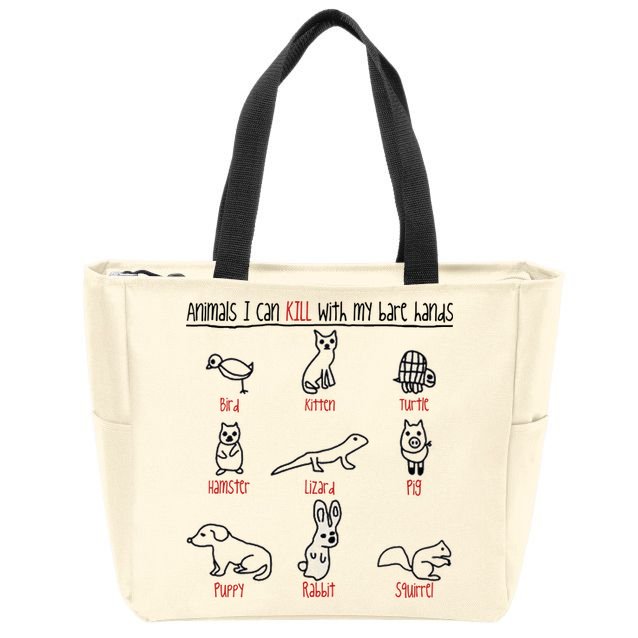 Animals I Can Kill With My Bare Hands Zip Tote Bag