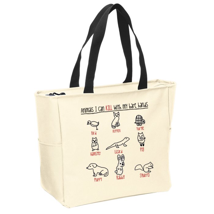 Animals I Can Kill With My Bare Hands Zip Tote Bag