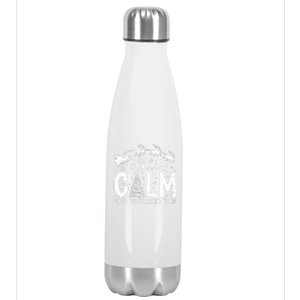 All Is Calm Said No Teacher Ever Funny Christmas Teacher Stainless Steel Insulated Water Bottle