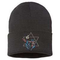 Am Israel Chai Jewish Pride Support Israeli Hebrew Jerusalem Sustainable Knit Beanie