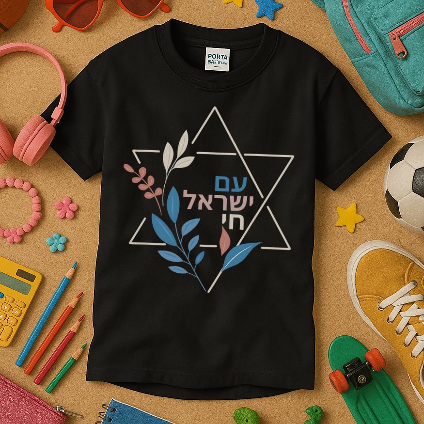 Am Israel Chai Jewish Pride Support Israeli Hebrew Jerusalem Kids T-Shirt