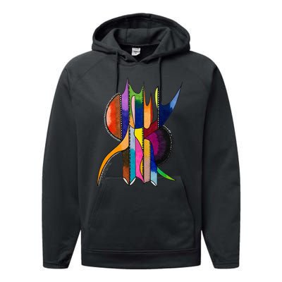 Art In Color Dynamic Geometric Design Performance Fleece Hoodie