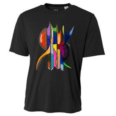 Art In Color Dynamic Geometric Design Cooling Performance Crew T-Shirt