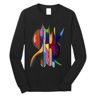 Art In Color Dynamic Geometric Design Long Sleeve Shirt