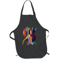 Art In Color Dynamic Geometric Design Full-Length Apron With Pockets