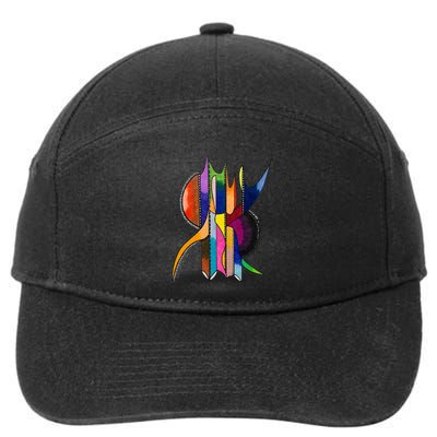 Art In Color Dynamic Geometric Design 7-Panel Snapback Hat