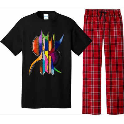 Art In Color Dynamic Geometric Design Pajama Set