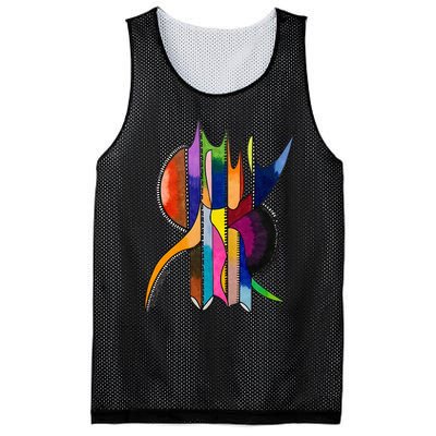 Art In Color Dynamic Geometric Design Mesh Reversible Basketball Jersey Tank