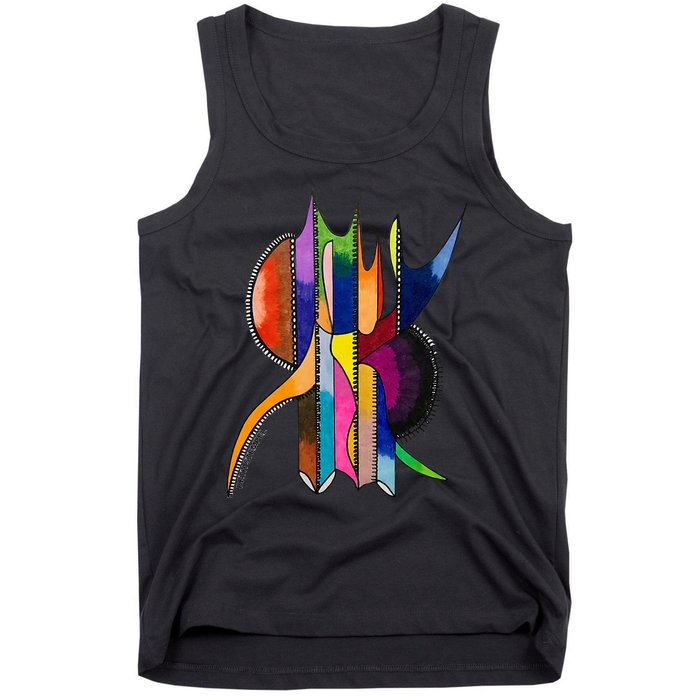 Art In Color Dynamic Geometric Design Tank Top