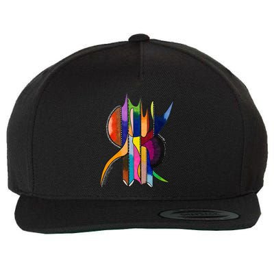 Art In Color Dynamic Geometric Design Wool Snapback Cap