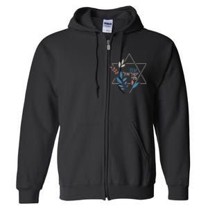 Am Israel Chai Jewish Pride Support Israeli Hebrew Jerusalem Full Zip Hoodie