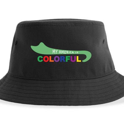 America Is Colorful Meaningful Gift Positive Message Gift Sustainable Bucket Hat
