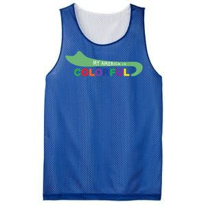 America Is Colorful Meaningful Gift Positive Message Gift Mesh Reversible Basketball Jersey Tank