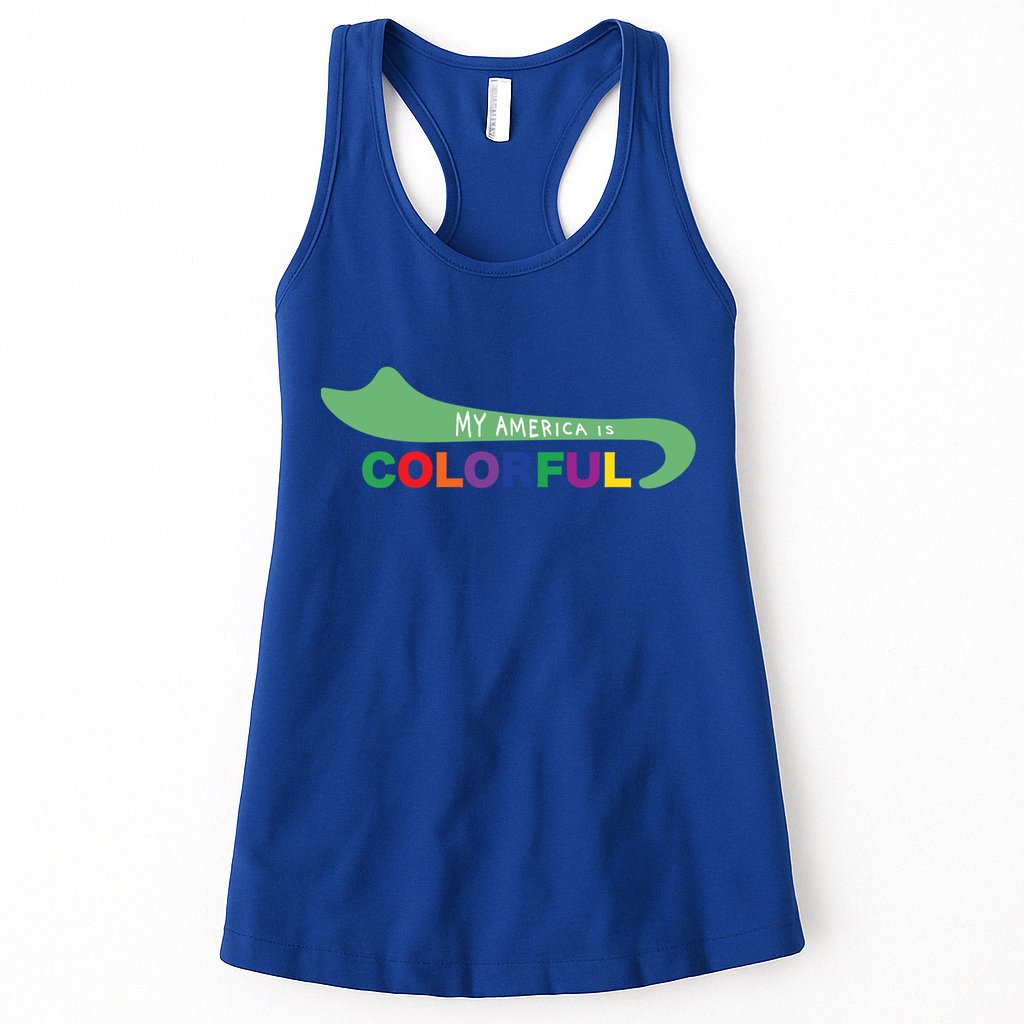 America Is Colorful Meaningful Gift Positive Message Gift Womens Tank Top