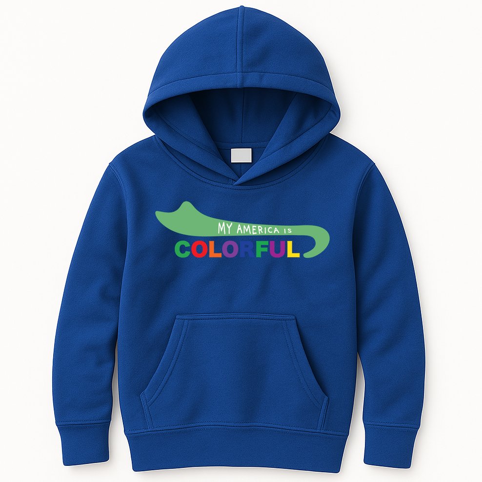 America Is Colorful Meaningful Gift Positive Message Gift Kids Hoodie