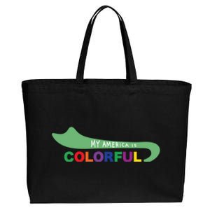 America Is Colorful Meaningful Gift Positive Message Gift Cotton Canvas Jumbo Tote