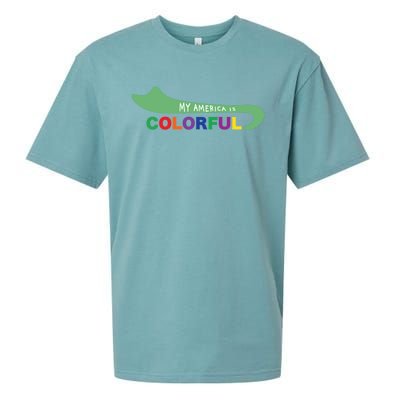 America Is Colorful Meaningful Gift Positive Message Gift Sueded Cloud Jersey T-Shirt